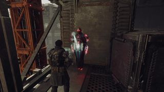 A player opens an Encrypted Vault in The First Descendant in an industrial area