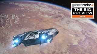 Star Wars Outlaws: The Trailblazer ship flies towards the planet of Tatooine